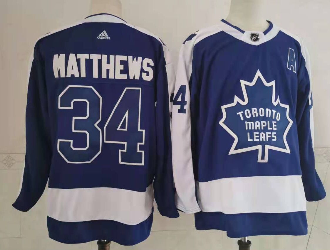Men Toronto Maple Leafs #34 Matthews Throwback Authentic Stitched 2020 Adidias NHL Jersey